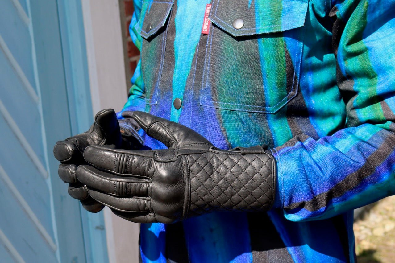 Black Leather Gloves † Mamba Negra - THROTTLESNAKE